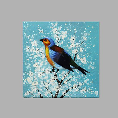 IARTS Hand Painted Modern Abstract Autumn Red Pie Bird on the Branch Oil Painting On Canvas with S