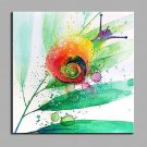 Hand-Painted Animal Leaves On the Snail  Ready To Hang Modern One Panel Canvas Oil Painting For Ho