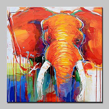 Big Size Hand-Painted Elephant Animal Oil Painting On Canvas Wall Art Picture For Home Decoration