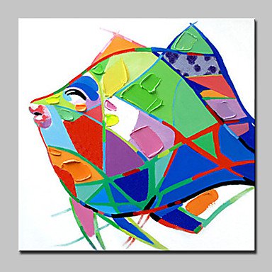 Large Size Hand Painted Fish Animal Oil Painting On Canvas Modern Abstract Wall Art Pictures For H