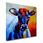 Hand-Painted Oil Painting on Canvas Wall Art Pop Art Animals Cow Home Deco One Panel Ready to Hang