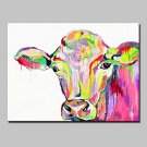 Hand Painted Cow Oil Painting On Canvas Modern Abstract Wall Art Picture For Home Decoration Ready