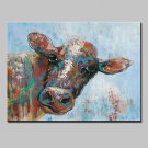 Hand Painted Bull Oil Painting On Canvas Modern Abstract Wall Art Picture For Home Decoration Read