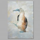 IARTS Hand Painted Modern Abstract Bird Walking in the Snow Field Oil Painting On Canvas with Stre