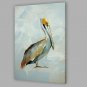 IARTS Hand Painted Modern Abstract Crane Bird in Blue Oil Painting On Canvas with Stretched Frame
