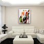 Oil Painting Cow Head Hand Painted Canvas with Stretched Framed Ready to Hang