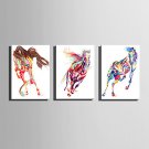 Mini Size E-HOME Oil painting Modern Abstract Multicolored Horse Pure Hand Draw Frameless Decorati