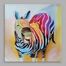 IARTSCute Cartoon Zebra Colorful Acrylic Handmade Painting for Home Decro Ready to Hang