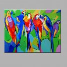 Oil Painting Modern Abstract  Pure Hand Draw Ready To Hang Decorative The Parrot Oil Painting