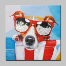 Large Oil Painting Modern Abstract Dog Animal Hand Painted Canvas Pictures With Stretched Frame Re