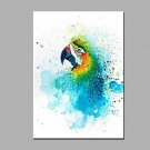 Hand-Painted Animal  Blue Parrot Ready To Hang  Modern One Panel Canvas Oil Painting For Home Deco