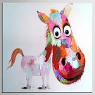 Hand-Painted Abstract / Animal 100% Hang-Painted Oil Painting,Modern / Classic One Panel Canvas Oi