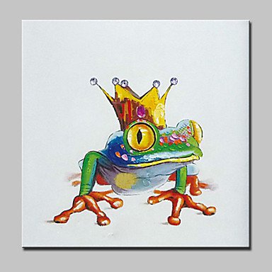 Handmade Modern Cartoon Frog Princer Animal Oil Painting On Canvas For Living Room Home Decor Wall