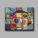 Texas Cichlid 100% Hand Painted Contemporary Oil Paintings Modern Artwork Wall Art for Room Decora