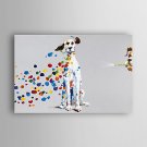 Hand Painted Oil Painting Animal Mischievous Dog with Stretched Frame 7 Wall Arts