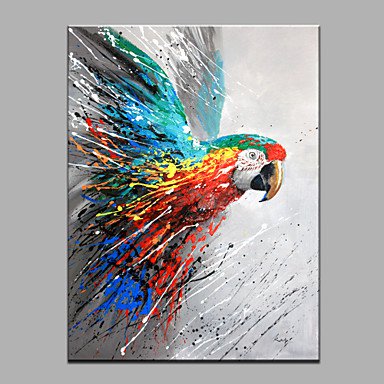Single Modern Abstract Pure Hand Draw Ready To Hang Decorative The Parrot Oil Painting
