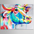 Hand-Painted Abstract / Animal 100% Hang-Painted Oil Painting,Modern / Classic One Panel Canvas Oi