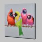 Large Hand Painted Four Little Bird Animal Oil Painting On Canvas Modern Abstract Wall Art For Liv