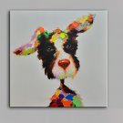 Single Modern Abstract Pure Hand Draw Frameless Decorative Painting Dog