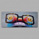 IARTSCute Cartoon Frog Face Wear Big Glass Colorful Acrylic Handmade Stretched Painting Whosale Pr