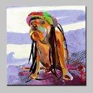 Handmade Modern Animal Dog Oil Painting On Canvas For Living Room Home Decor Wall Paintings Whit F