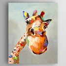 Oil Painting Giraffe Hand Painted Canvas with Stretched Framed Ready to Hang