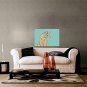IARTS Hand Painted Modern Abstract Wonder Cat Display Oil Painting On Canvas with Stretched Frame