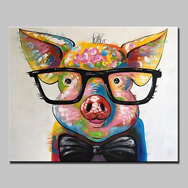 Large Size Hand Painted Piggy Animal Oil Painting On Canvas Wall Art Picture For Home Decoration N