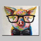 Large Size Hand Painted Piggy Animal Oil Painting On Canvas Wall Art Picture For Home Decoration N