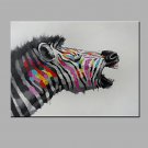 Single Modern Abstract Pure Hand Draw Ready To Hang Decorative The A Zebra Oil Painting