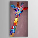 Hand-Painted  Abstract Giraffe Oil Painting With Stretcher For Home Decoration Ready to Hang