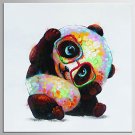 Hand-Painted Abstract Animal Square,Modern Classic One Panel Canvas Oil Painting For Home Decorati
