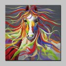 Hand Painted Modern Abstract Horse Animal Canvas Oil Painting Wall Art With Stretched Frame Ready