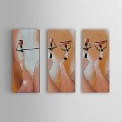Hand-painted Southeast African Women Oil Painting 3 Piece/Set Wall Art with Stretched Frame