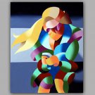 Cartoon Girl Painting Framed Cheap Price Free Shipping Colorful Wall Art
