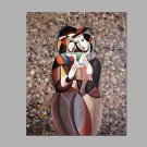 Hand-Painted People Square,Modern Style One Panel Canvas Oil Painting For Home Decoration