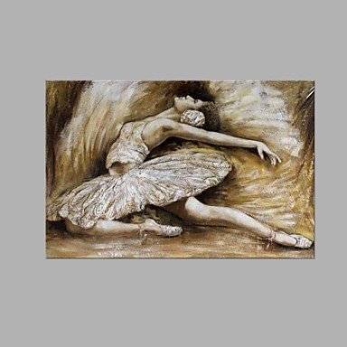 Hand-Painted People Horizontal Panoramic,Modern Style One Panel Canvas Oil Painting For Home Decor