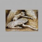 Hand-Painted People Horizontal Panoramic,Modern Style One Panel Canvas Oil Painting For Home Decor