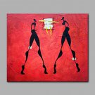 Hand-Painted Modern  Figures Abstract African Girl Decorative Paintings  For Home Decoration