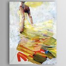 Oil Painting a Woman Wearing a Skirt Hand Painted Canvas with Stretched Framed