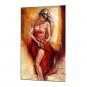 Stretchered Artwork For Home Deco Sexy Woman Weard Red Dress Acrylic Paintings for Bathroom