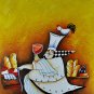 Hand-Painted Oil Painting on Canvas Wall Art Cartoon Food Dinning Room One Panel Ready to Hang
