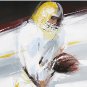 Hand Painted Oil Painting People Football Player with Stretched Frame