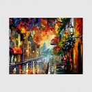 Hand-Painted Modern Street Scape Paintings One Panel Canvas Oil Painting