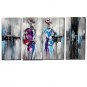 4 Sets Cow Boys Play Music Acrylic Paintings Wall Art Canvas Stretchered Ready to Hang