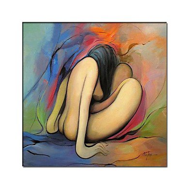 Hand Painted Canvas Decoration  People Painting with Stretched Frame Ready to Hang