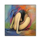 Hand Painted Canvas Decoration  People Painting with Stretched Frame Ready to Hang