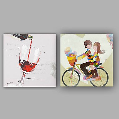 Hand-Painted Abstract / People 100% Hang-Painted Oil PaintingModern / Classic One Panel Canvas Oil