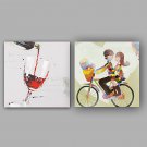 Hand-Painted Abstract / People 100% Hang-Painted Oil PaintingModern / Classic One Panel Canvas Oil