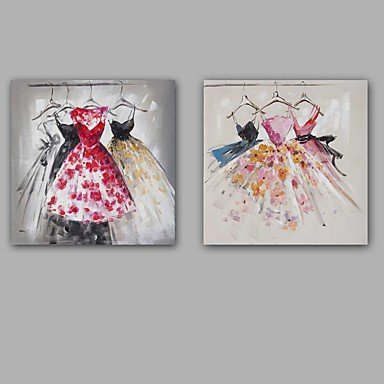 100%  Hand-Painted Abstract / People Hang-Painted Oil PaintingModern / Classic One Panel Canvas Oi